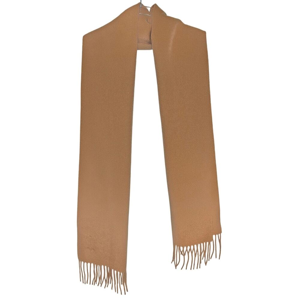 100% Cashmere Neutral Fringe Scarf Quiet Luxury Minimalist Renaissance Capsule